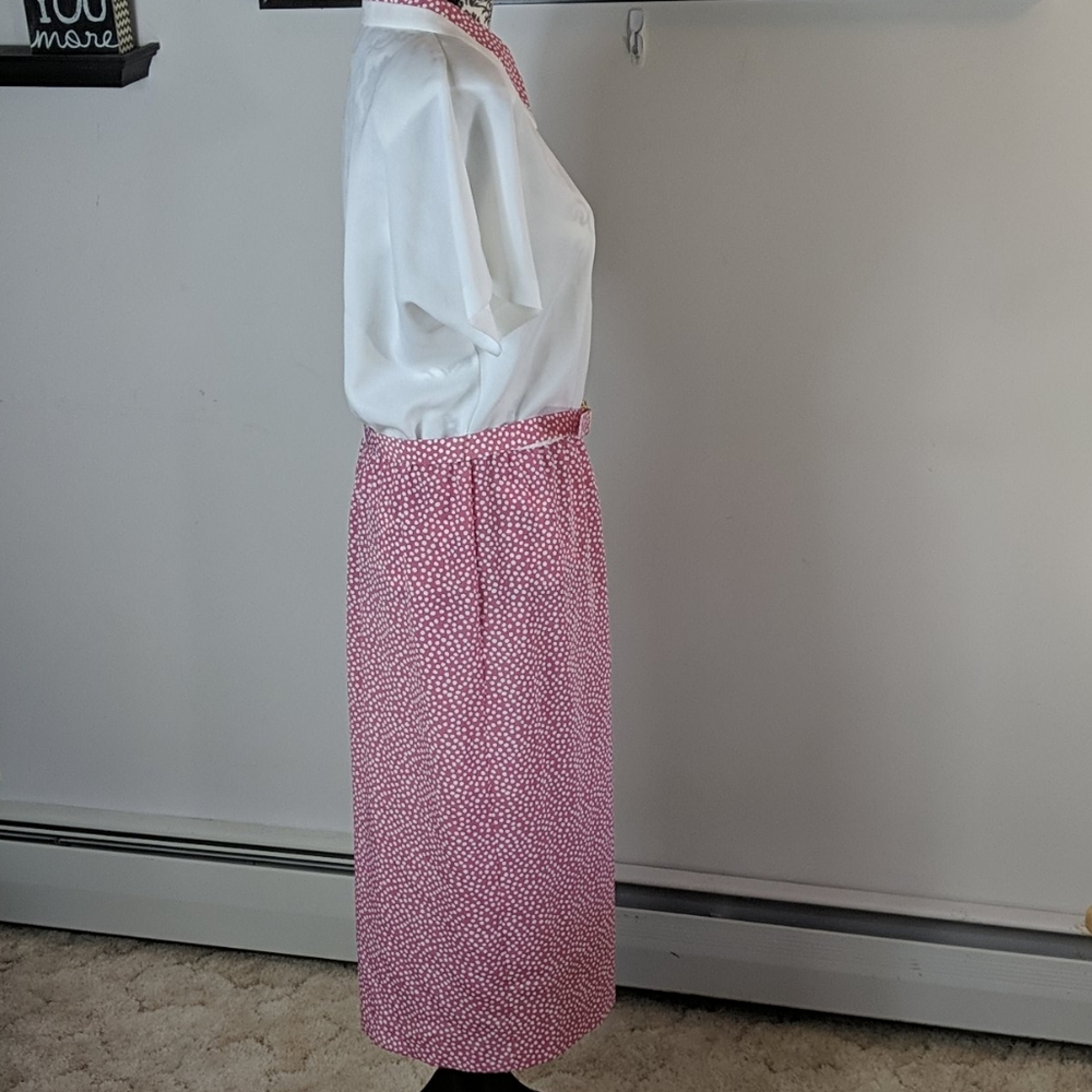 Vintage Florentine Pink Polka Dot Dress With Matching Jacket 12 (fits M) - Picture 6 of 16